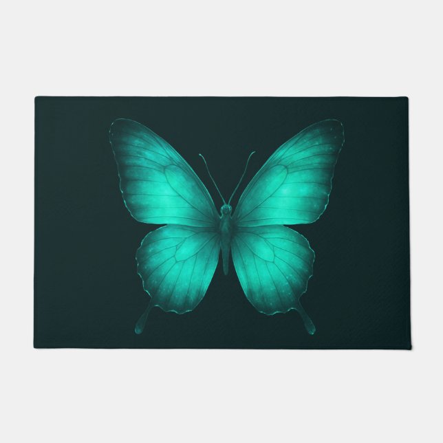 DESIGN DE Tapete BORBOLETA VERDES Doormat (Front)