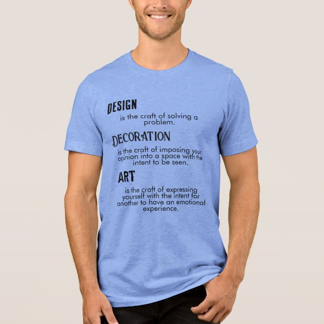 Design, Decoration, and Art Tri-Blend Shirt (Front)