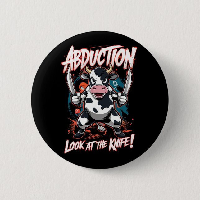 Design featuring a Cow character 6 Cm Round Badge (Front)