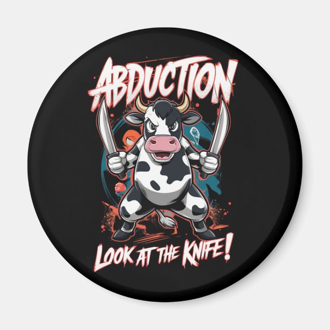 Design featuring a Cow character Magnet (Front)