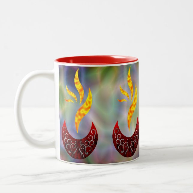 design flame of fire Two-Tone coffee mug (Left)