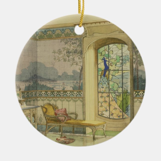 Design for a Bathroom, from 'Interieurs Modernes', Ceramic Tree Decoration (Front)