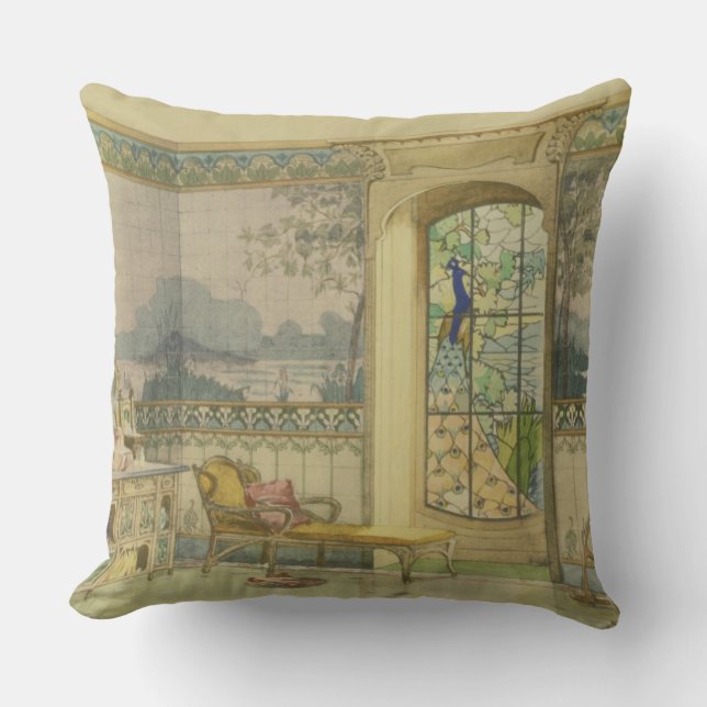 Design for a Bathroom, from 'Interieurs Modernes', Cushion (Front)