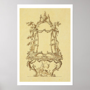 Design for a Console Table (pen & ink wash) Poster