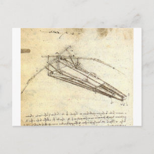 Design for a Flying Machine by Leonardo Da Vinci Postcard