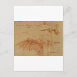 Design for a flying machine postcard