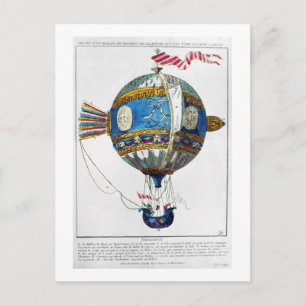Design for a hot-air balloon with a diameter of 12 postcard