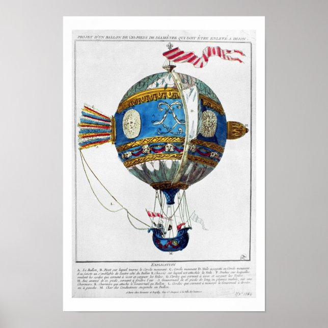 Design for a hot-air balloon with a diameter of 12 poster (Front)