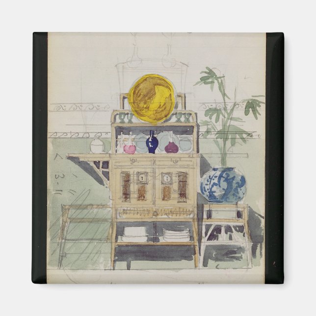 Design for a Sideboard, c.1860s-70s (w/c & pencil Magnet (Front)