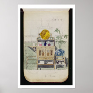 Design for a Sideboard, c.1860s-70s (w/c & pencil Poster