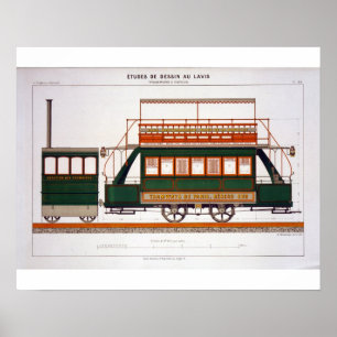 Design for a Steam Tram, plate 126 from 'The Indus Poster