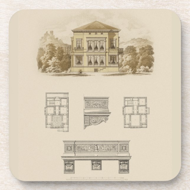 Design for an Estate with Interior Plans Coaster (Front)