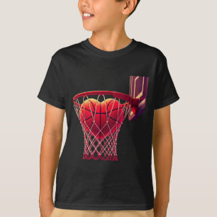 Design For Basketball Heart Sports Fans Players T-Shirt