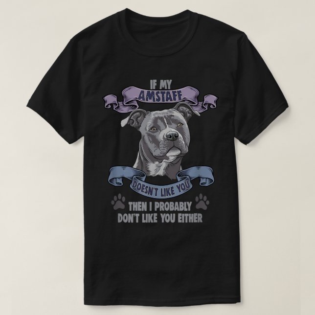 Design for dog lover and dog owner Amstaff T-Shirt (Design Front)