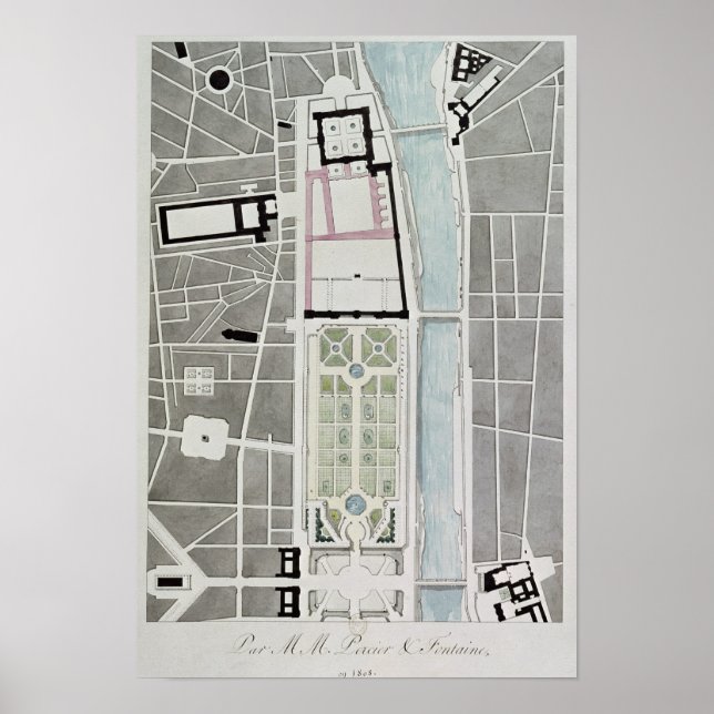 Design for joining the Tuileries to the Louvre Poster (Front)