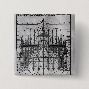 Design for Milan Cathedral 15 Cm Square Badge