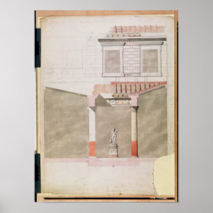 Design for the atrium of the Pompeiian palace Poster