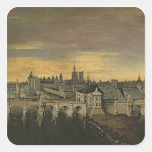 Design for the Construction of the Pont-Neuf Square Sticker