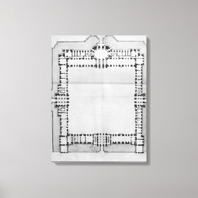 Design for the eastern buildings of the Louvre Canvas Print (Front)