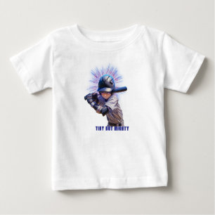 Design for Tiny but Mighty Baseball Player Baby T-Shirt