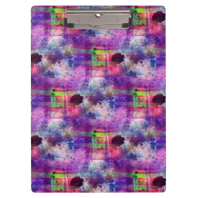 Design green, purple texture watercolor clipboard (Front)