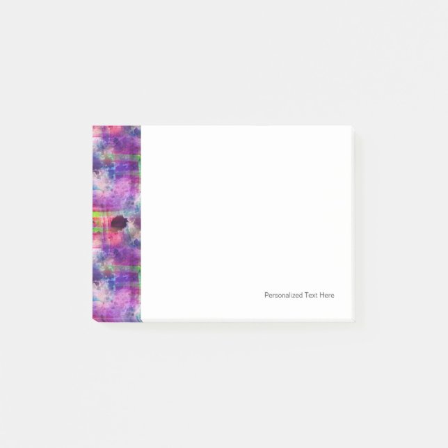 Design green, purple texture watercolor post-it notes (Front)
