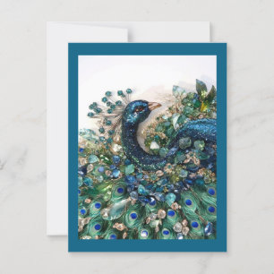 Design. Hand embroidery with precious stones.  Postcard