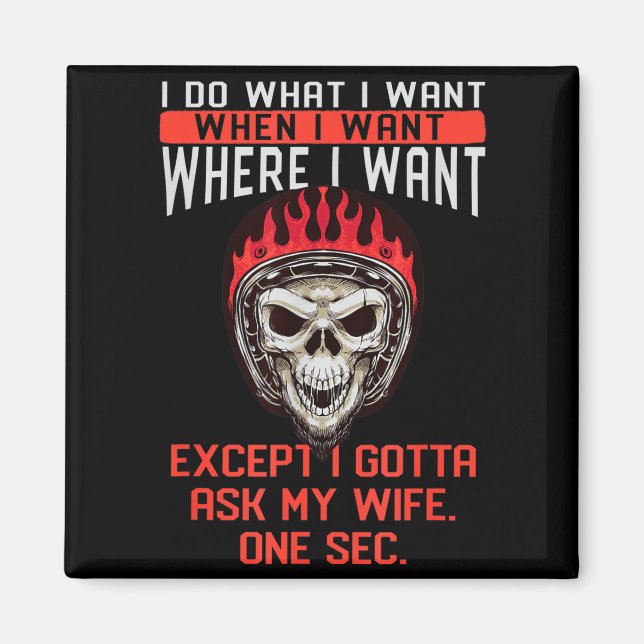 Design I Mens Scary Skull Punk What Magnet (Front)