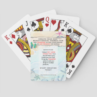 Design Own Beach Coastal Nautical Playing Cards