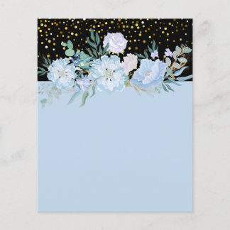 Design Own Blue Floral Business or Event Stationer Flyer