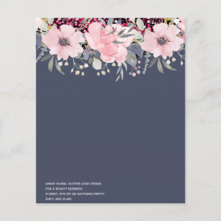 Design Own Pink Floral Event Business Stationery Flyer