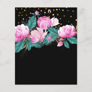 Design Own Pink Floral Event Business Stationery Flyer