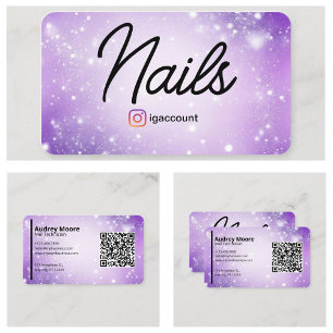 Design Purple Professional Card QR Code Nail Tech