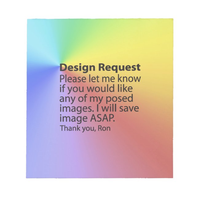 Design Request Notepad (Front)