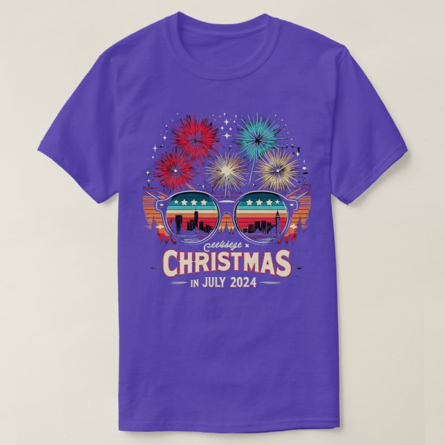 DESIGN Retro fireworks in Christmas colours illumi T-Shirt (Design Front)