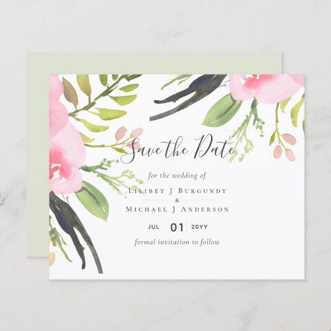 Design Save The Date Template Add Graphics BUDGET (Front/Back)