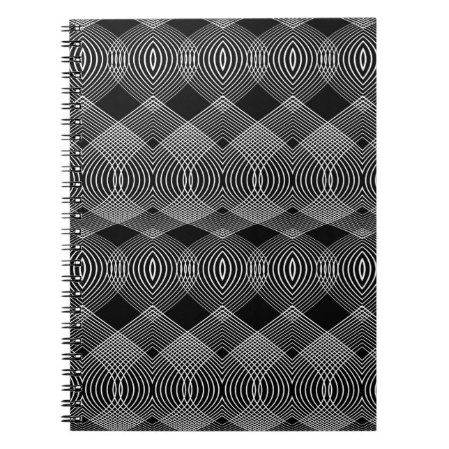 Design seamless monochrome lines textured pattern. notebook (Front)