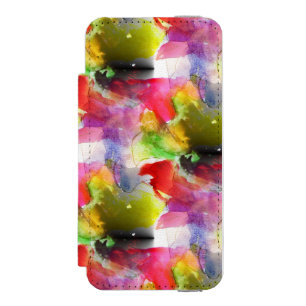 Design texture red, yellow watercolor incipio watson™ iPhone 5 wallet case
