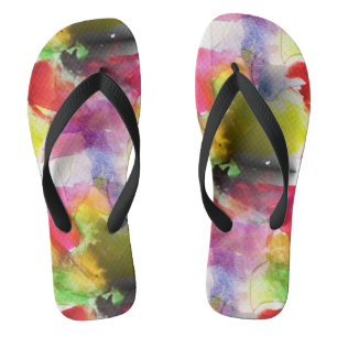 Design texture red, yellow watercolor jandals