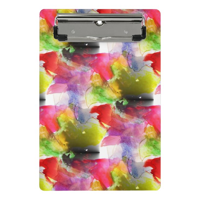 Design texture red, yellow watercolor mini clipboard (Front)