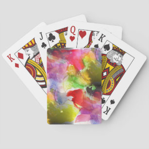 Design texture red, yellow watercolor playing cards