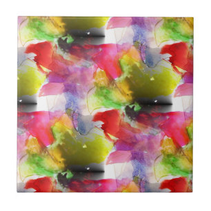 Design texture red, yellow watercolor tile