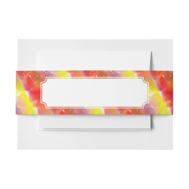 Design texture watercolor background invitation belly band (Front Example)