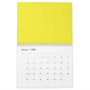 Design with a Yellow Background and Black Border Calendar