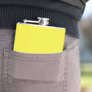 Design with a Yellow Background and Black Border Hip Flask