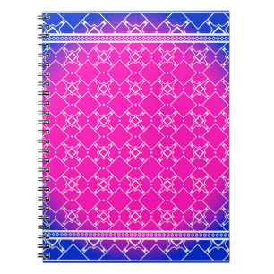 Design with abstract hand drawn geometric pattern notebook