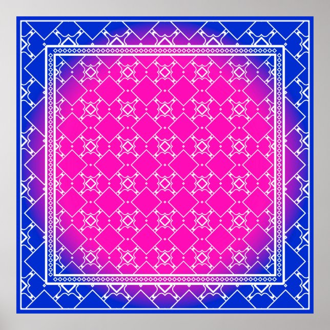 Design with abstract hand drawn geometric pattern  poster (Front)