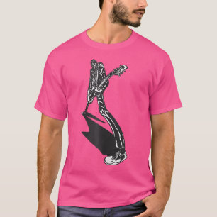 Design With Acoustic And Skeleton Electric Guitar T-Shirt