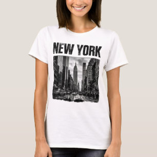 Design with black and white image of New York T-Shirt