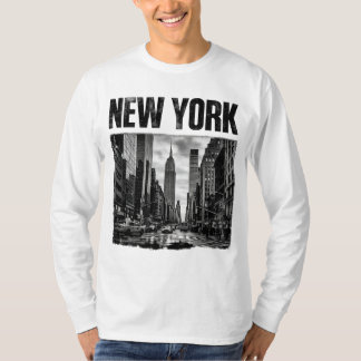 Design with black and white image of New York T-Shirt